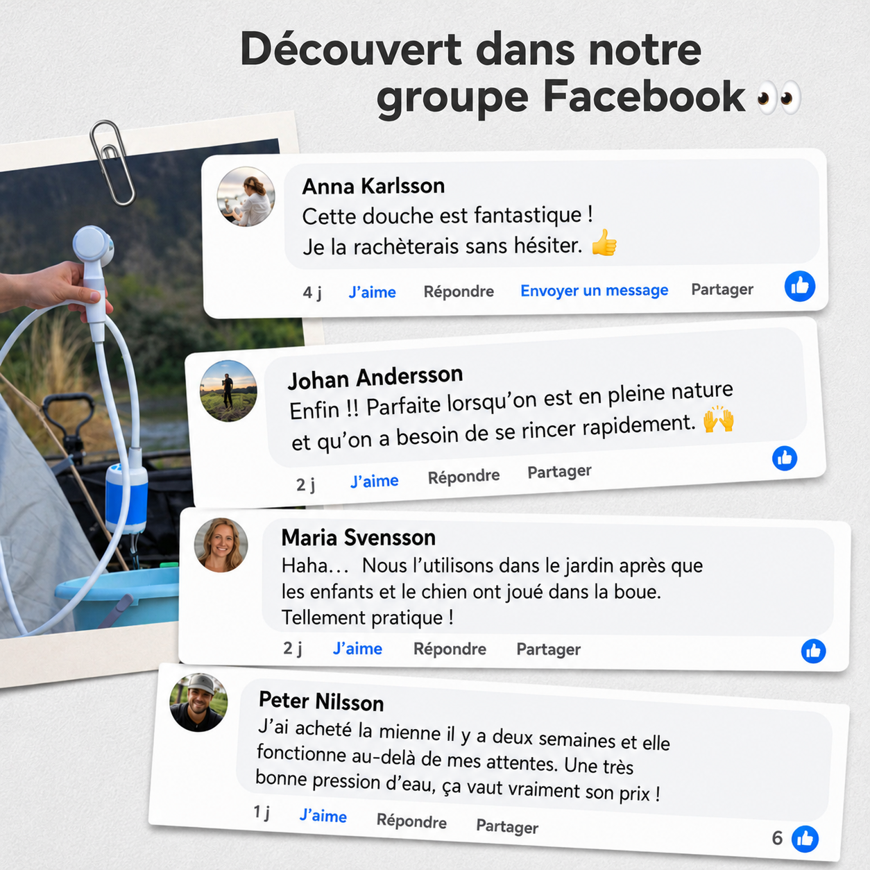 Pompe à eau portable : kit avec tuyau et embout