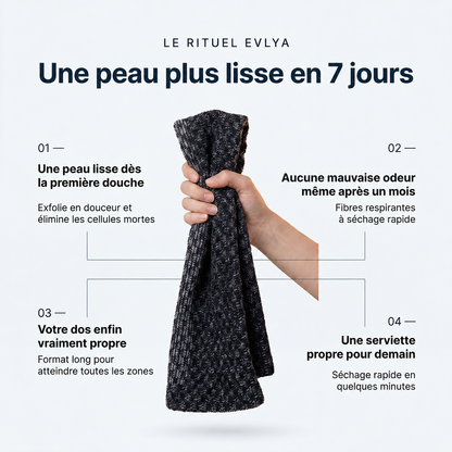 Serviette de douche exfoliante