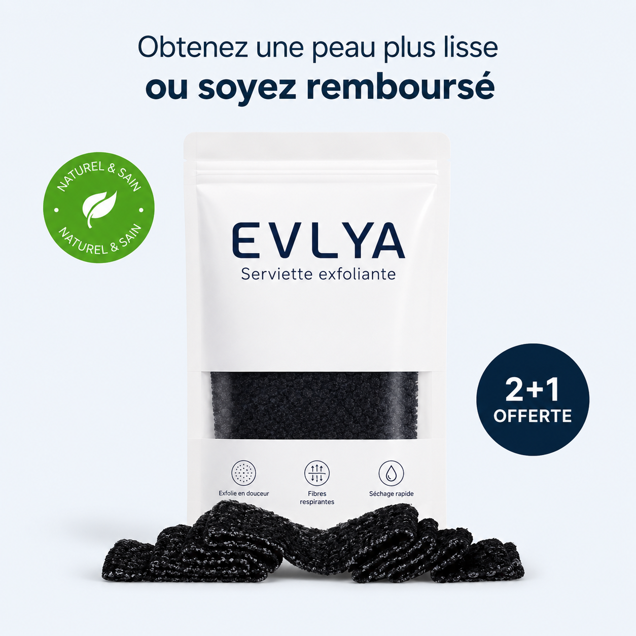 Serviette de douche exfoliante
