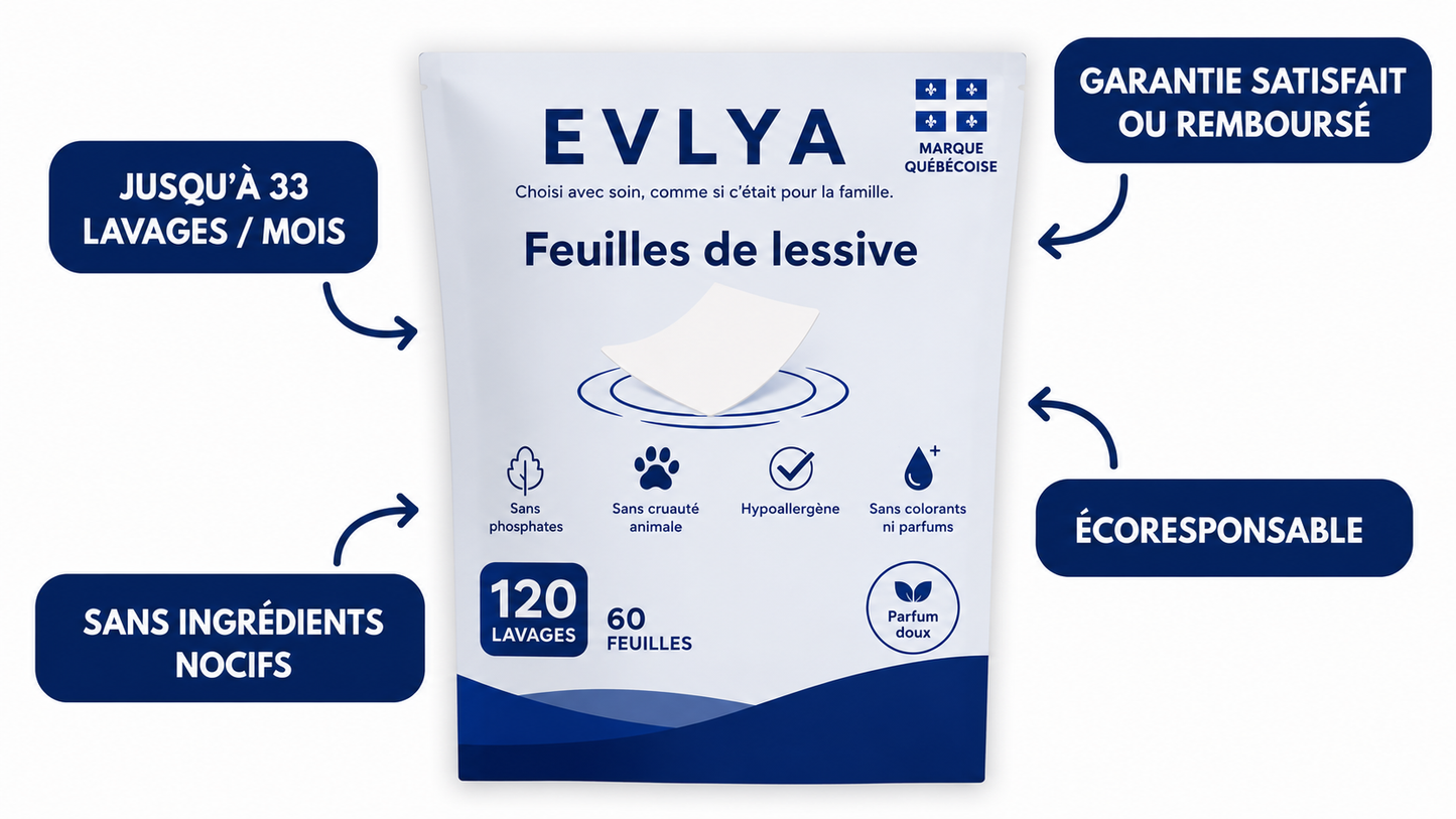 Détergent à lessive en feuilles – 120 lavages