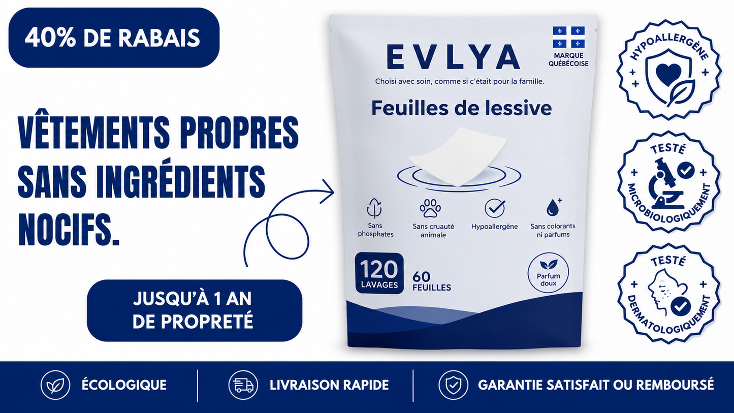 Détergent à lessive en feuilles – 120 lavages