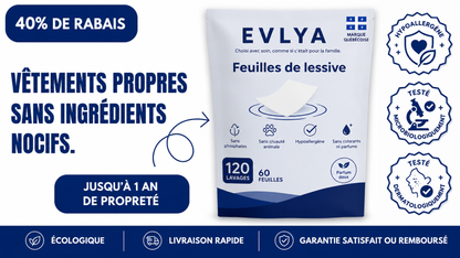 Détergent à lessive en feuilles – 120 lavages