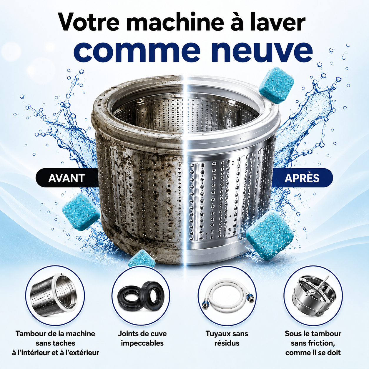 Evlya – Nettoyant Pro pour machine à laver