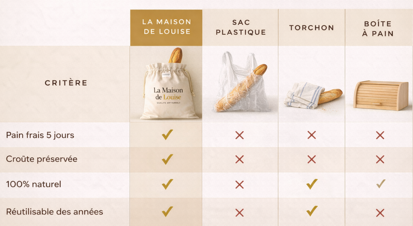 Sac à pain en cire d'abeille Evlya – Format 30 × 40 cm